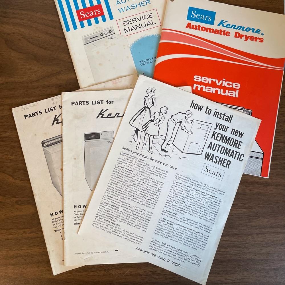 Vintage Sears Kenmore Repair Service Manual Automatic Washer and Dryer